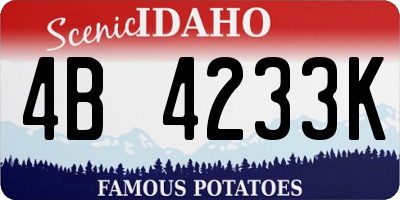 ID license plate 4B4233K