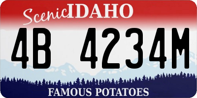 ID license plate 4B4234M