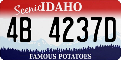 ID license plate 4B4237D