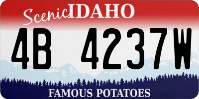 ID license plate 4B4237W