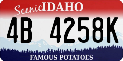 ID license plate 4B4258K