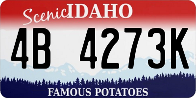 ID license plate 4B4273K
