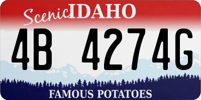 ID license plate 4B4274G
