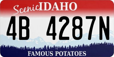 ID license plate 4B4287N
