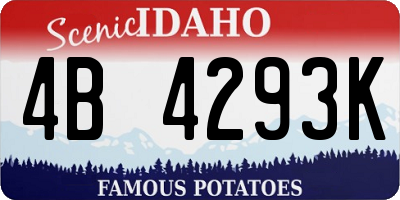 ID license plate 4B4293K