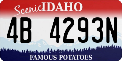 ID license plate 4B4293N
