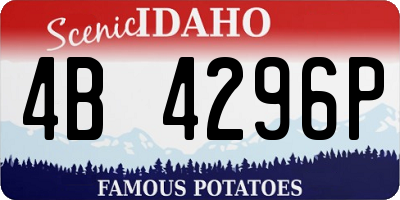 ID license plate 4B4296P
