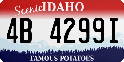 ID license plate 4B4299I
