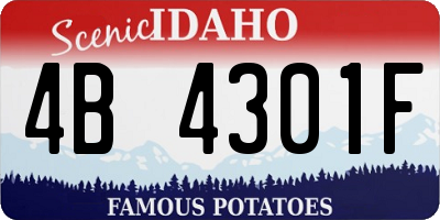 ID license plate 4B4301F
