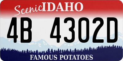 ID license plate 4B4302D
