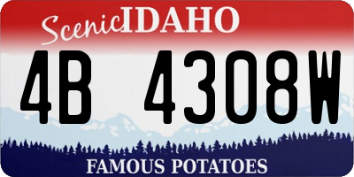 ID license plate 4B4308W