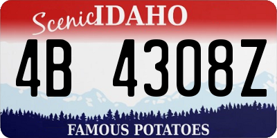 ID license plate 4B4308Z
