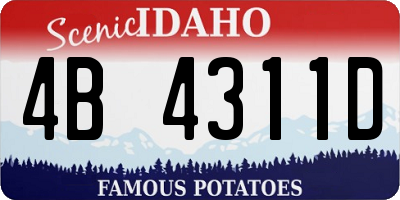 ID license plate 4B4311D