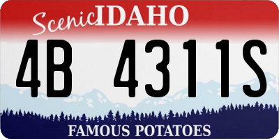 ID license plate 4B4311S