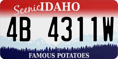 ID license plate 4B4311W