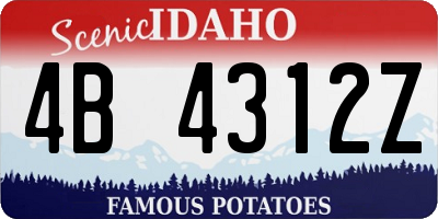 ID license plate 4B4312Z