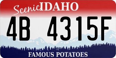 ID license plate 4B4315F
