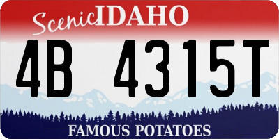 ID license plate 4B4315T