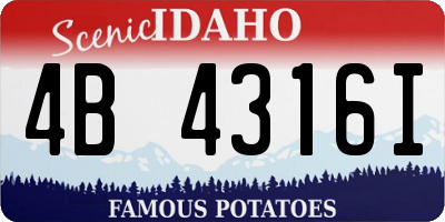 ID license plate 4B4316I