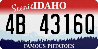 ID license plate 4B4316Q