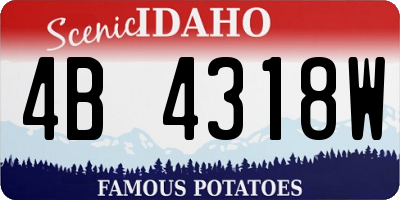 ID license plate 4B4318W