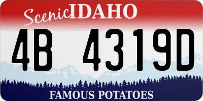 ID license plate 4B4319D