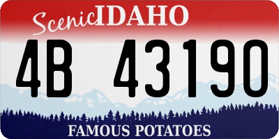 ID license plate 4B4319O