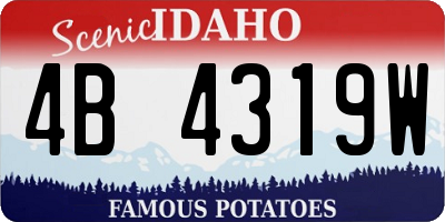 ID license plate 4B4319W