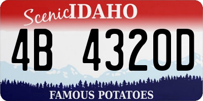ID license plate 4B4320D