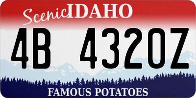 ID license plate 4B4320Z