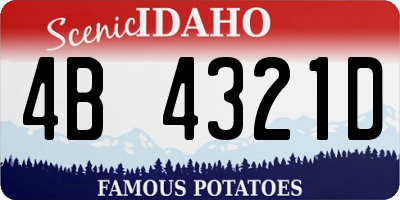 ID license plate 4B4321D