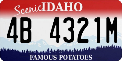 ID license plate 4B4321M