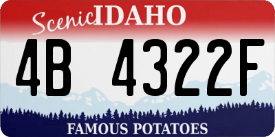ID license plate 4B4322F