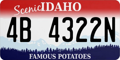 ID license plate 4B4322N