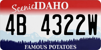 ID license plate 4B4322W