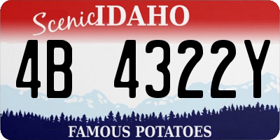 ID license plate 4B4322Y