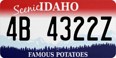 ID license plate 4B4322Z