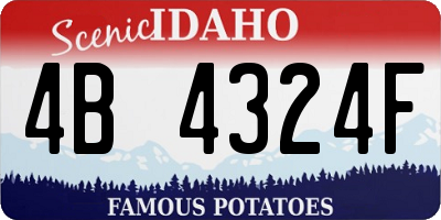 ID license plate 4B4324F