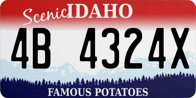 ID license plate 4B4324X