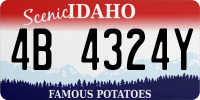 ID license plate 4B4324Y