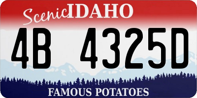 ID license plate 4B4325D