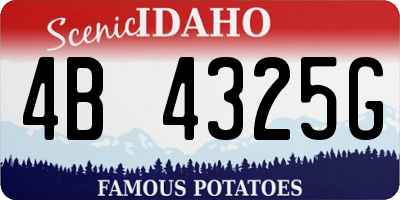 ID license plate 4B4325G