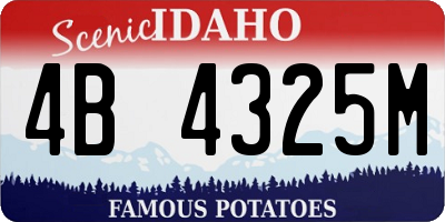 ID license plate 4B4325M