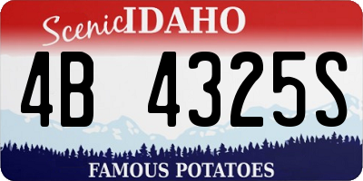 ID license plate 4B4325S