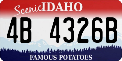 ID license plate 4B4326B