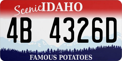 ID license plate 4B4326D