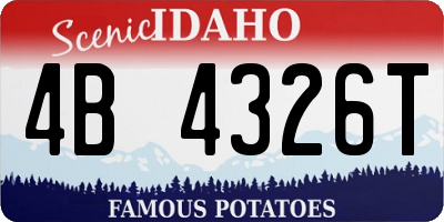 ID license plate 4B4326T