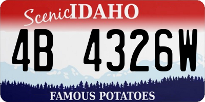 ID license plate 4B4326W