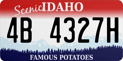 ID license plate 4B4327H