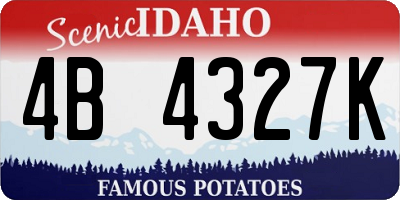 ID license plate 4B4327K